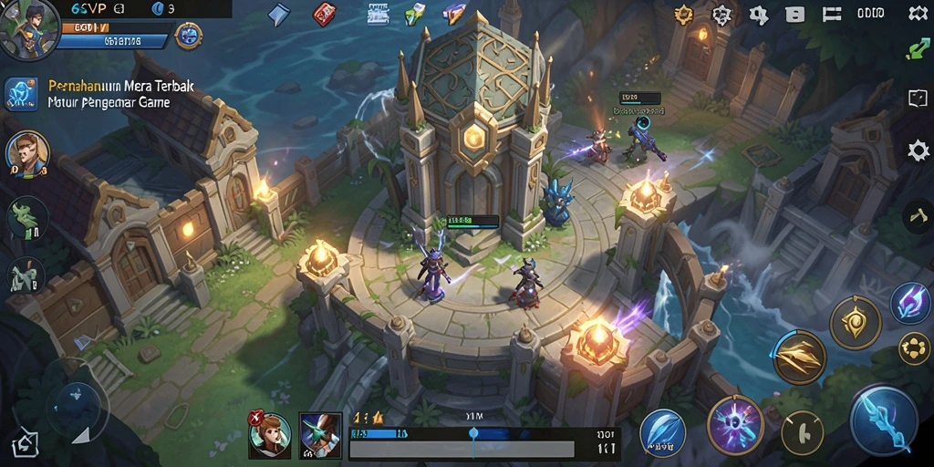 Tangkapan layar gameplay 6SVIP menampilkan pertempuran menara yang mendebarkan.