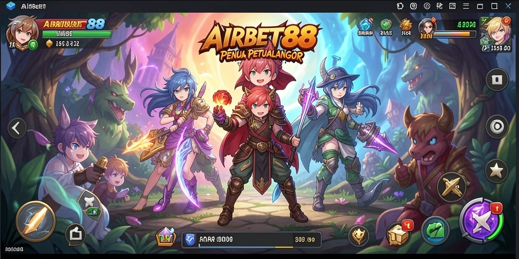 Tampilan gameplay AIRBET88 yang menampilkan karakter Anime dalam pertempuran epik.