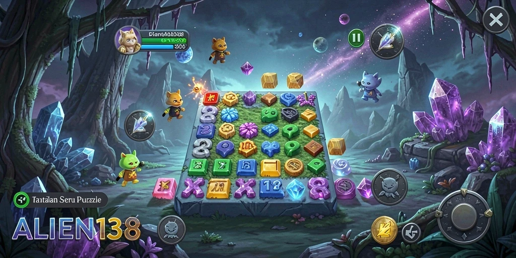 Tampilan gameplay <strong>ALIEN138</strong> dengan tantangan puzzle yang menarik.