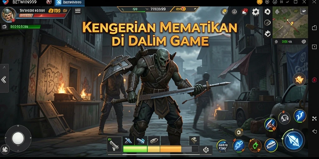 Screenshot gameplay BETWIN999 yang menunjukkan suasana mencekam.