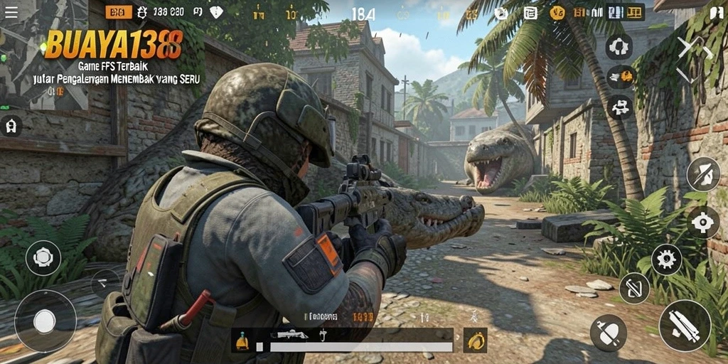 Tampilan gameplay yang menarik dari <strong>BUAYA138</strong> dengan aksi menembak seru.