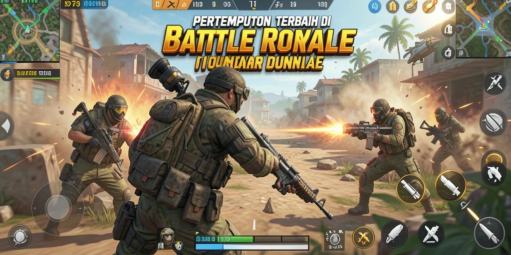 Tangkapan layar D73 menampilkan aksi intens di mode Battle Royale.