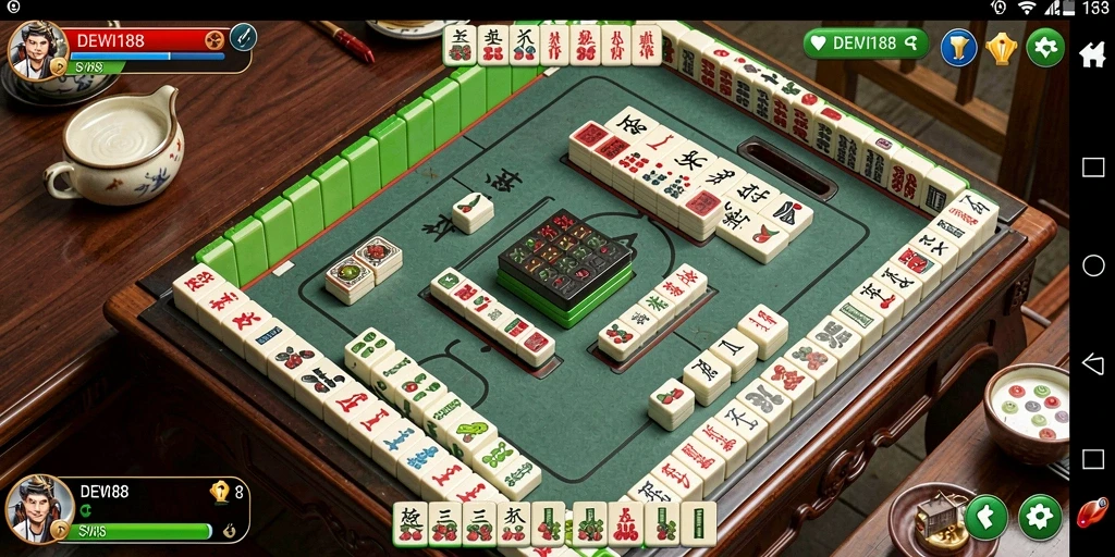 Tampilan gameplay DEWI188 yang menarik dalam permainan Mahjong.