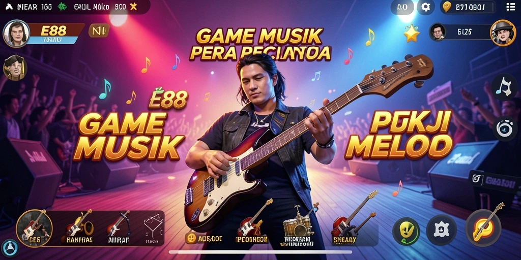 Tampilan gameplay E88 yang seru dan interaktif dalam permainan musik.