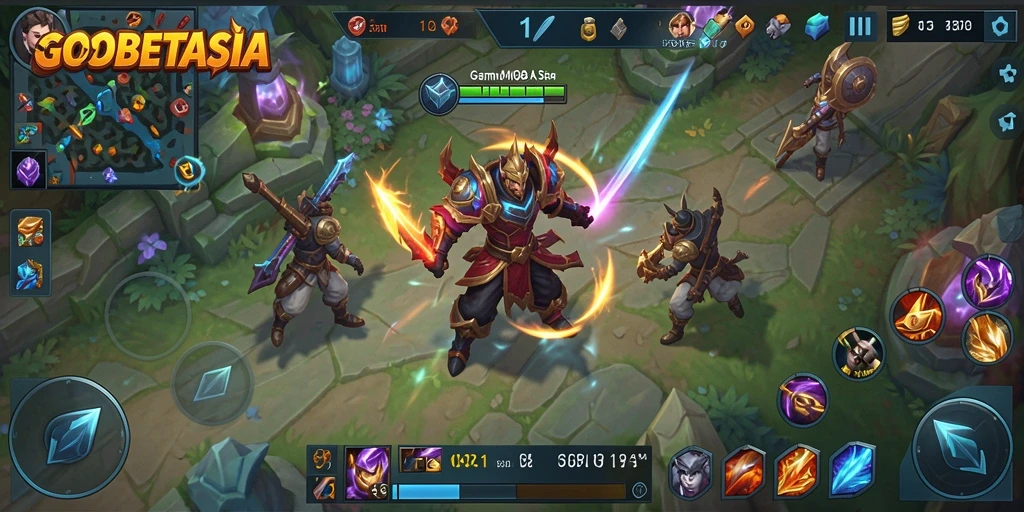Tampilan menarik dari gameplay GOBETASIA dalam pertarungan sengit.