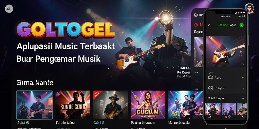 Tampilan antarmuka GOLTOGEL yang menampilkan lagu-lagu populer.