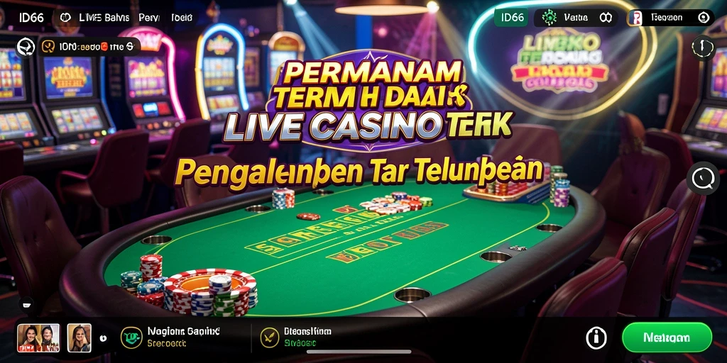 Screenshot gameplay ID66 menunjukkan suasana kasino yang mendebarkan.