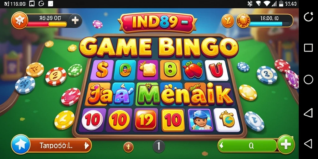 Screenshot IND89 menunjukkan permainan Bingo yang seru dengan tampilan menarik.