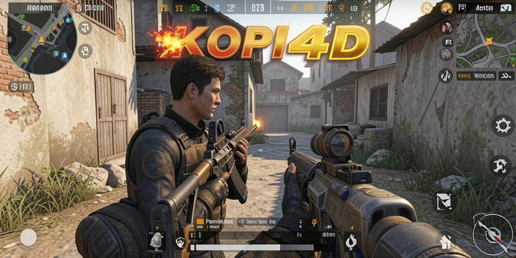 Screenshot gameplay <strong>KOPI4D</strong> menampilkan aksi tembak-menembak intens.