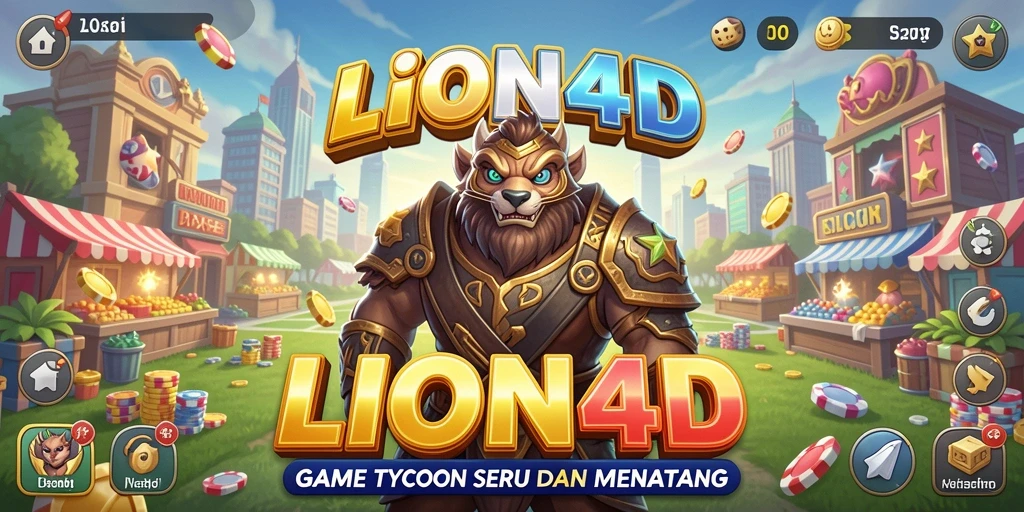 Tampilan gameplay LION4D yang menghadirkan suasana Tycoon yang seru.