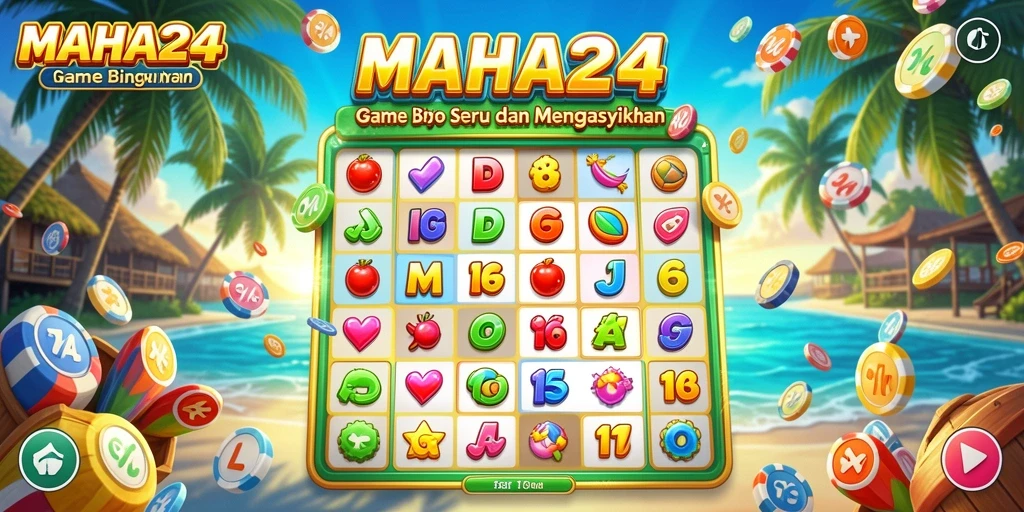 Tampilan menarik dari gameplay Bingo di MAHA24.