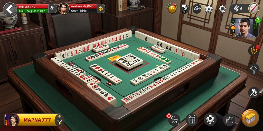 Screenshot gameplay MAPNA777 yang menampilkan aksi seru permainan Mahjong.