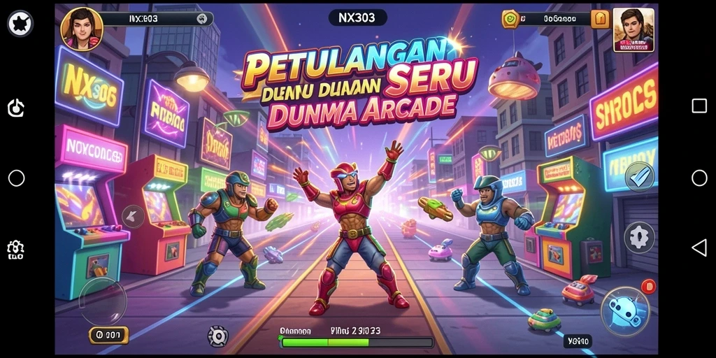 Tampilan gameplay NX303 yang penuh aksi dalam genre Arcade.
