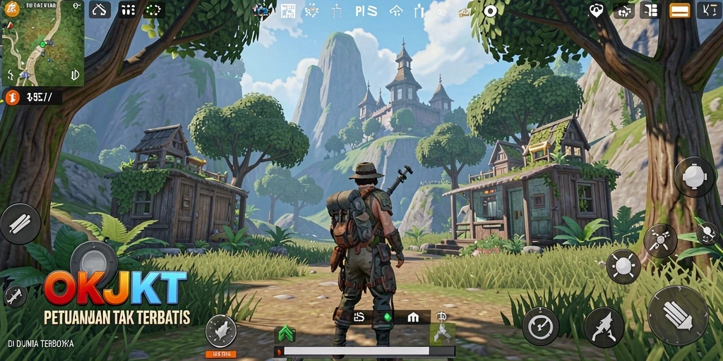 Screenshot gameplay OKJKT menampilkan dunia terbuka yang menakjubkan.