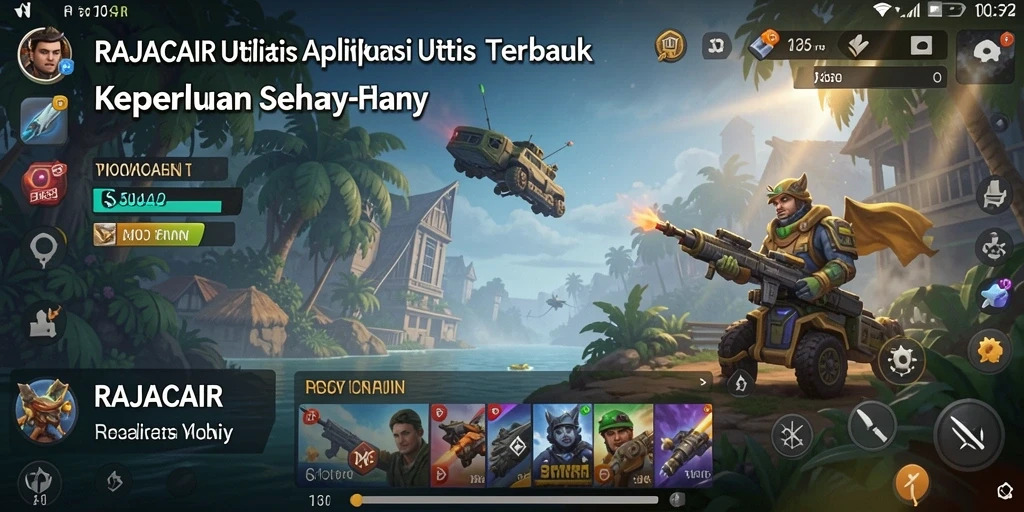 Tampilan utama RAJACAIR dengan fitur utilitas yang praktis.