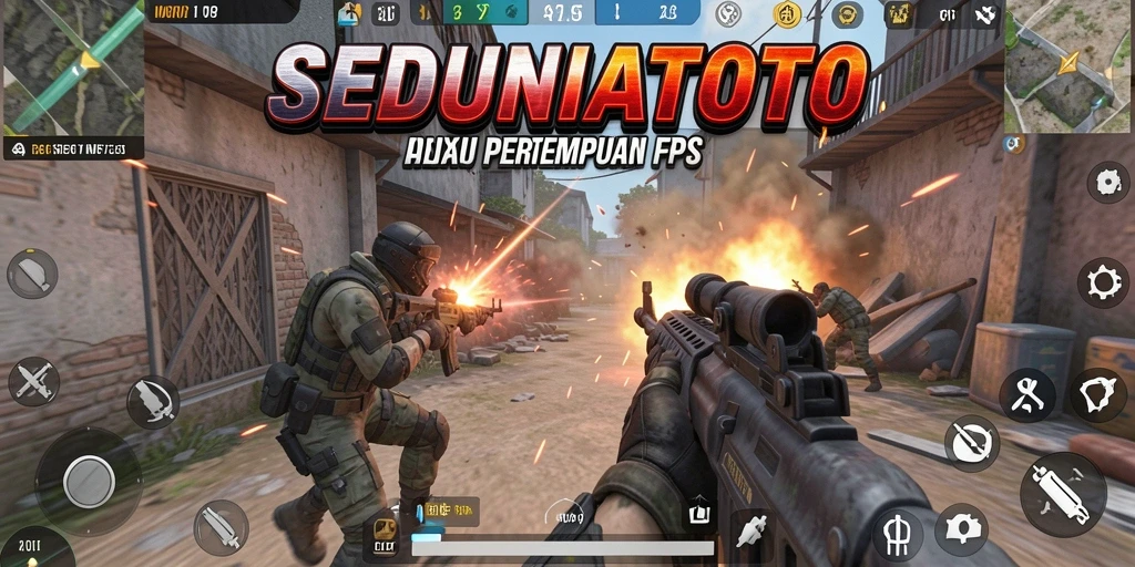 Screenshot gameplay SEDUNIATOTO menampilkan aksi tembak-menembak yang mendebarkan.