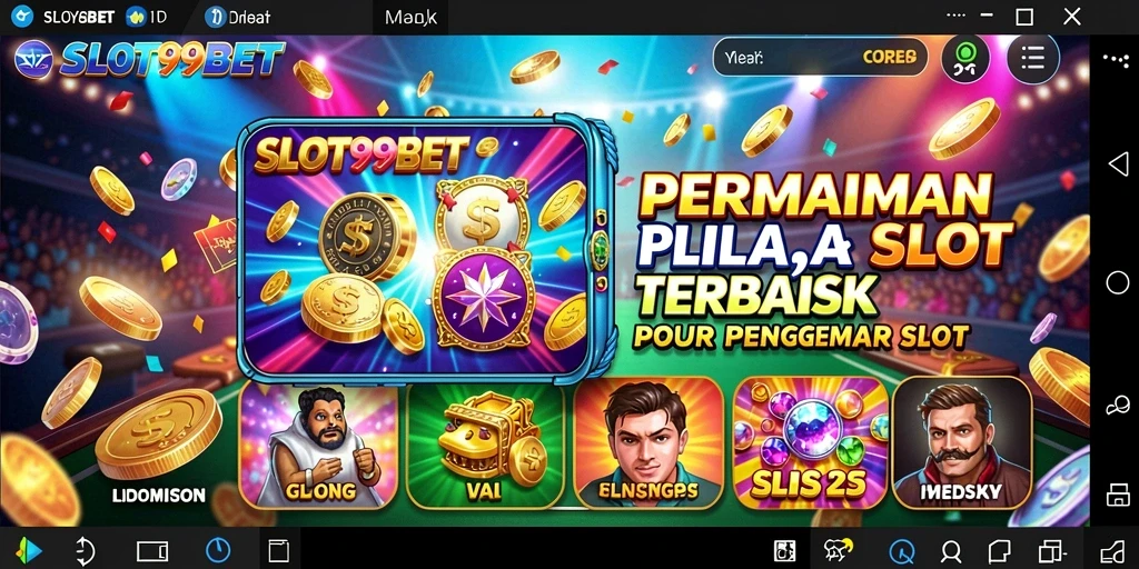 Tampilan gameplay SLOT99BET yang memukau dengan beragam tema slot.