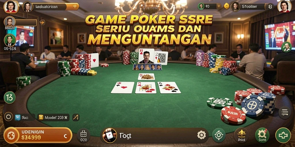 Screenshot gameplay T6 menampilkan aksi seru permainan Poker.