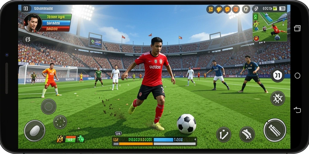 Tampilan gameplay V21 yang mendebarkan dan penuh aksi.