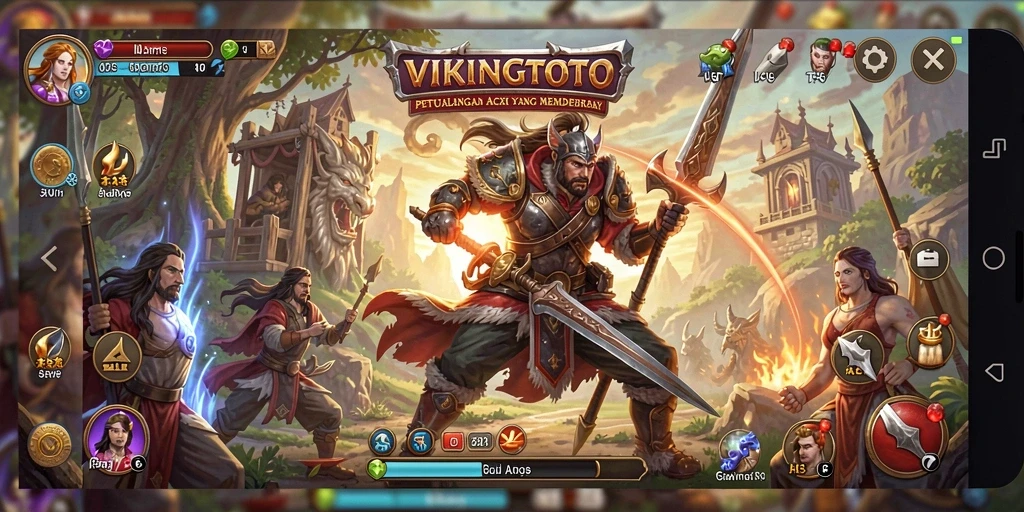Tampilan gameplay VIKINGTOTO menampilkan aksi pertempuran yang seru dan mendebarkan.