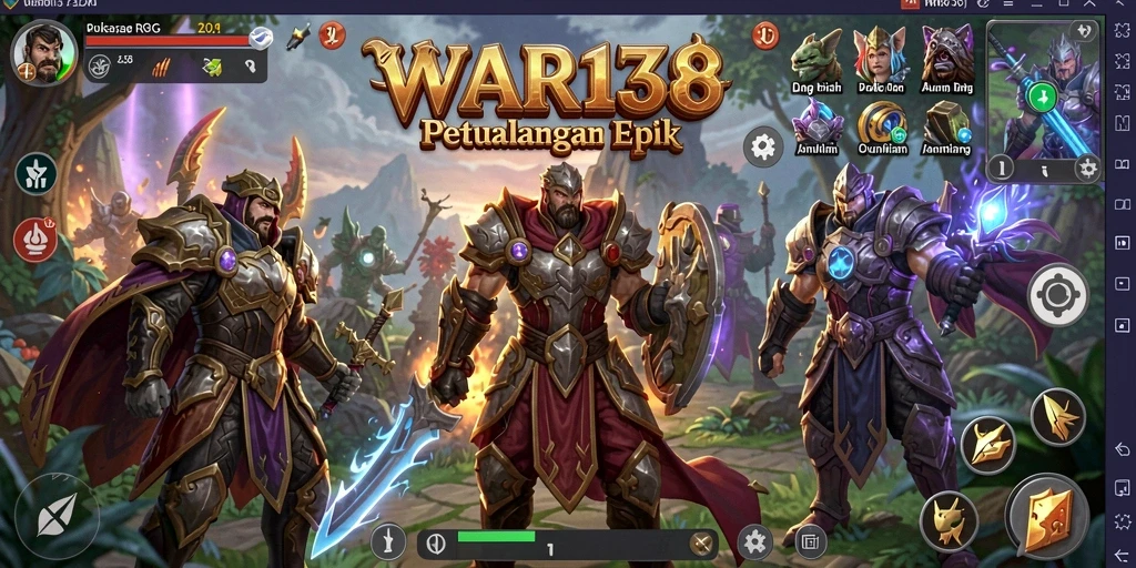Tangkapan layar menunjukkan pertarungan epik dalam <strong>WAR138</strong> dengan karakter yang beraksi.