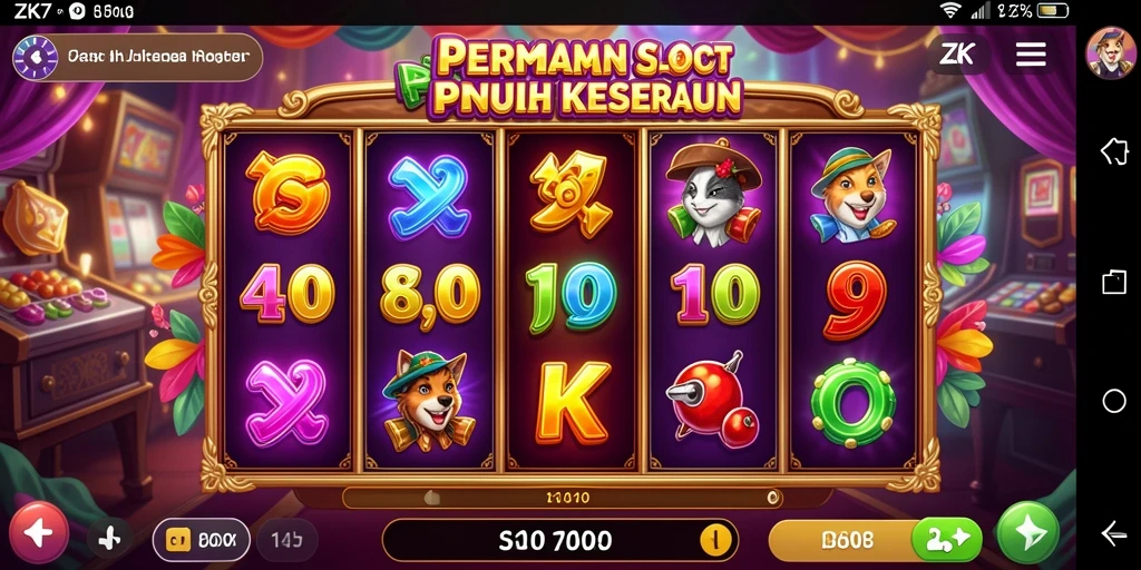 Screenshot gameplay ZK7 yang menampilkan keseruan permainan Slot.
