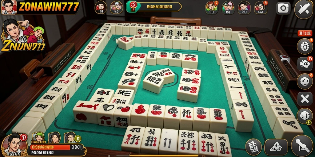 Gameplay ZONAWIN777 menampilkan tantangan Mahjong yang seru.